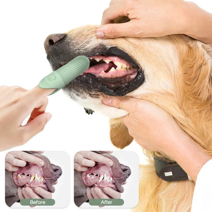 PawBrush™ 360° Finger Toothbrush – Food Grade Silicone Dental Care for Dogs & Cats
