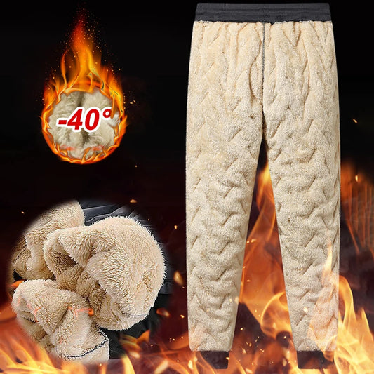 Men Winter Warm Lambswool Thicken Sweatpants Men Outdoors Leisure Windproof Jogging Pants Brand High Quality Trousers Men