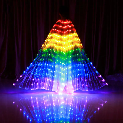 LED Rainbow Wings Adult Children Costume Circus Led Light Luminous Costumes Party Show Isis Wings Dancewear
