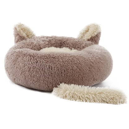 SnuggleSpace - Plush Cartoon Pet Cave Bed – Super Soft Warm Nest for Cats (and Small Dogs)