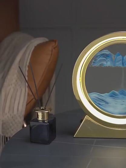 Moving Sand Art Picture Table Lamp Quicksand Night Light 3D Sandscape Hourglass Room Lamps Flowing Sand Painting Home Decor Gift