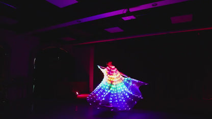 LED Rainbow Wings Adult Children Costume Circus Led Light Luminous Costumes Party Show Isis Wings Dancewear